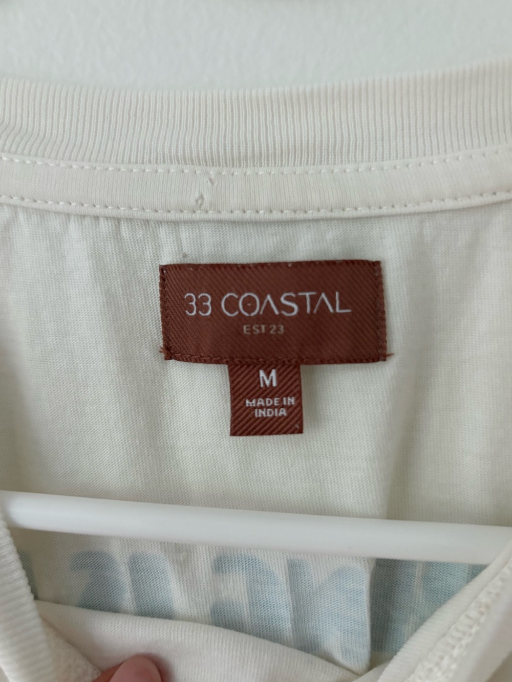 33 Coastal Ivory Colorful Better On The Coast Oversized Cotton Pocket Tee Medium - Picture 9 of 9